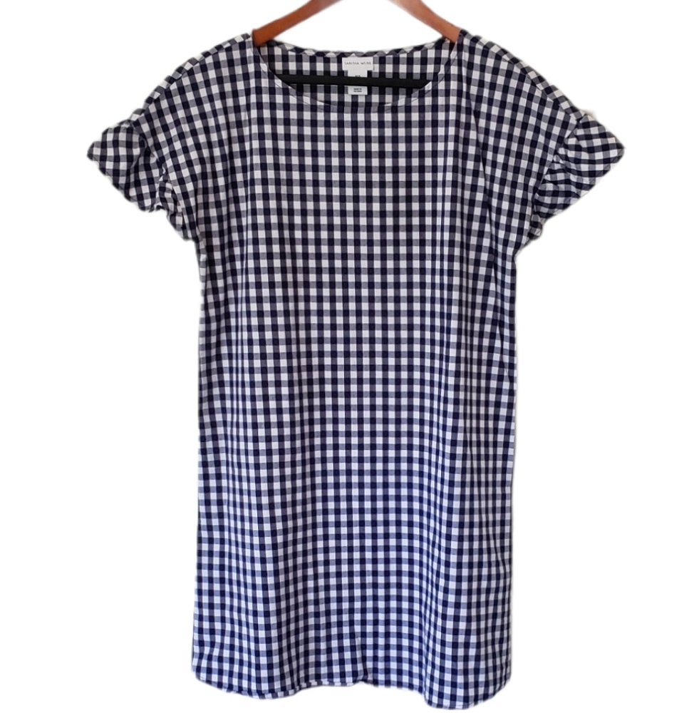 Tabitha Webb Navy & White Gingham Mini-Dress - 8